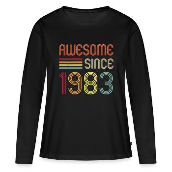 Awesome Since 1983 40th Birthday Retro - Women's Premium Organic Long Sleeve Shirt - black - Front - Julia (174cm)