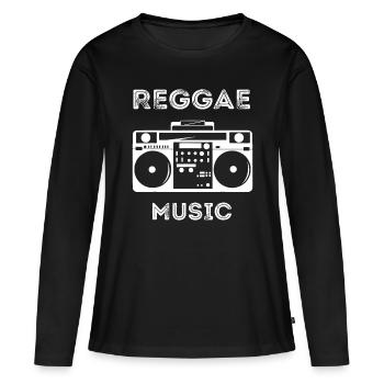 Reggae Music Musicbox Boombox Rastafari Roots - T-shirt manches longues Premium bio Femme - noir - Devant - Julia (174cm)