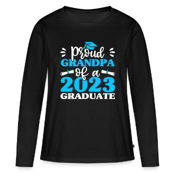 Remise des diplômes de la famille masculine, fier grand-père de 2023 - T-shirt manches longues Premium bio Femme - noir - Devant - Julia (174cm)
