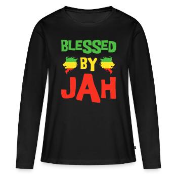 Rasta Men's Reggae Lion Dreadlocks - Women's Premium Organic Long Sleeve Shirt - black - Front - Julia (174cm)