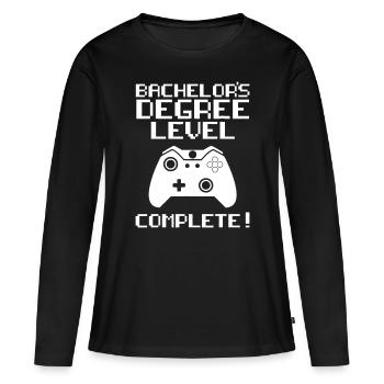 College Graduation - Bachelor's Degree Gamer - Women's Premium Organic Long Sleeve Shirt - black - Front - Julia (174cm)