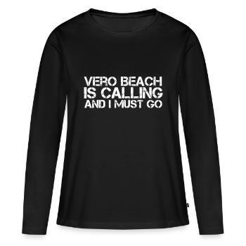 VERO BEACH FL FLORIDE Drôle de City Trip Home Roots - T-shirt manches longues Premium bio Femme - noir - Devant - Julia (174cm)