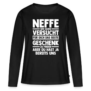Neffe - Frauen Premium Bio Langarmshirt - Schwarz - Vorne - Julia (174cm)