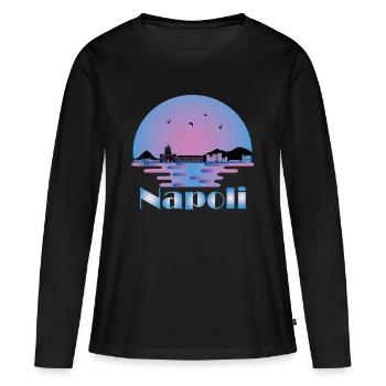 Naples Italie - Naples Italia Voyage - T-shirt manches longues Premium bio Femme - noir - Devant - Julia (174cm)