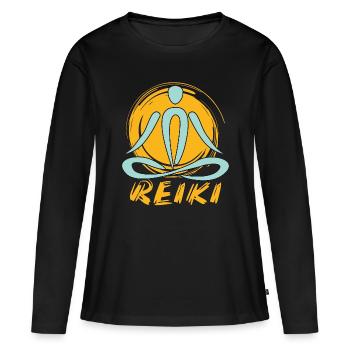 Reiki Meditation Energy Healing Reiki Treatment - Women's Premium Organic Long Sleeve Shirt - black - Front - Julia (174cm)