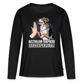 Australian Shepherd - Frauen Premium Bio Langarmshirt - Schwarz - Vorne - Julia (174cm)