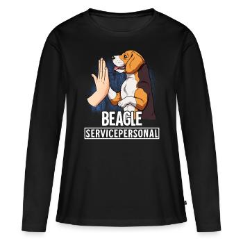 Beagle - T-shirt manches longues Premium bio Femme - noir - Devant - Julia (174cm)