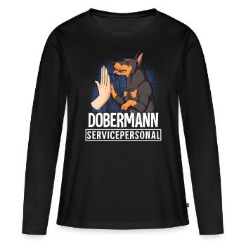 Dobermann - Frauen Premium Bio Langarmshirt - Schwarz - Vorne - Julia (174cm)
