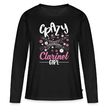 Clarinette Clarinette Clarinette Clarinettiste - T-shirt manches longues Premium bio Femme - noir - Devant - Julia (174cm)