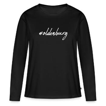 Oldenburg - T-shirt manches longues Premium bio Femme - noir - Devant - Julia (174cm)