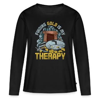 Prospecteurs d’or, chercheurs d’or, chercheurs d’or - T-shirt manches longues Premium bio Femme - noir - Devant - Julia (174cm)