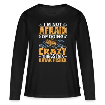 Fishing Kayak Paddling - Women's Premium Organic Long Sleeve Shirt - black - Front - Julia (174cm)