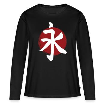 Kanji de l’éternité - T-shirt manches longues Premium bio Femme - noir - Devant - Julia (174cm)
