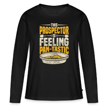 Prospecteurs d’or, chercheurs d’or, chercheurs d’or - T-shirt manches longues Premium bio Femme - noir - Devant - Julia (174cm)
