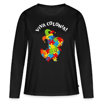 Viva Colonia Carnaval Carnaval Confettis Dino - T-shirt manches longues Premium bio Femme - noir - Devant - Julia (174cm)
