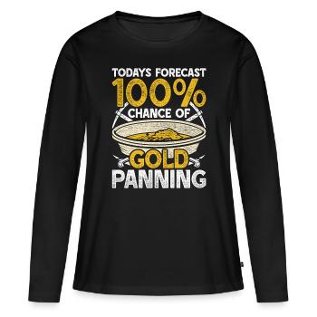 Chercheurs d’or Chercheurs d’or Chercheurs d’or - T-shirt manches longues Premium bio Femme - noir - Devant - Julia (174cm)