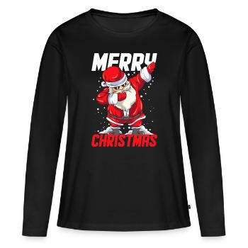Lustiges Dabbing Weihnachtsmann-Weihnachtsgeschenk für Kinder - Frauen Premium Bio Langarmshirt - Schwarz - Vorne - Julia (174cm)
