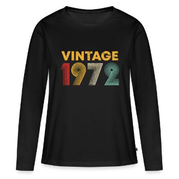 Vintage 1972 51st Birthday Gift Men Women 51 Years - Women's Premium Organic Long Sleeve Shirt - black - Front - Julia (174cm)