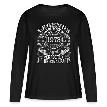 Vintage 1979 44th Birthday Gift Men 44 Years Old - Women's Premium Organic Long Sleeve Shirt - black - Front - Julia (174cm)