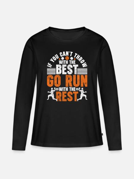 Kugelstoßen Kugelstoß Kugelstoßer - Frauen Premium Bio Langarmshirt - Schwarz