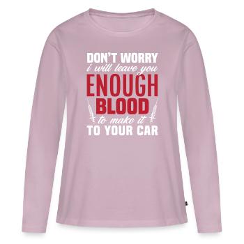 Puncture force - Women's Premium Organic Long Sleeve Shirt - dusky pink - Front - Julia (174cm)