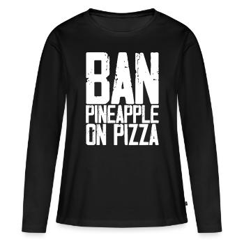 Interdire l’ananas sur la pizza 3 - T-shirt manches longues Premium bio Femme - noir - Devant - Julia (174cm)