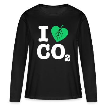 J’aime le CO2 | Pour le Jour de la Terre - T-shirt manches longues Premium bio Femme - noir - Devant - Julia (174cm)