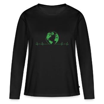 Global Warming Climate Change Earth Day - Women's Premium Organic Long Sleeve Shirt - black - Front - Julia (174cm)