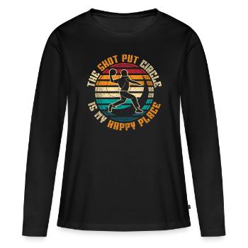 Lancer du poids Lancer du poids - T-shirt manches longues Premium bio Femme - noir - Devant - Julia (174cm)