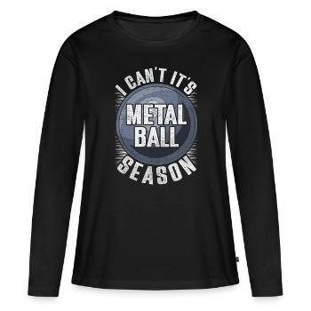 Lancer du poids Lancer du poids - T-shirt manches longues Premium bio Femme - noir - Devant - Julia (174cm)