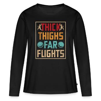 Lancer du poids Lancer du poids - T-shirt manches longues Premium bio Femme - noir - Devant - Julia (174cm)
