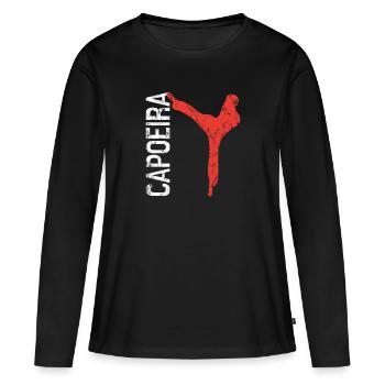 Capoeira - T-shirt manches longues Premium bio Femme - noir - Devant - Julia (174cm)