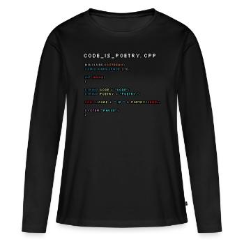 Le code, c’est de la poésie.CPP - T-shirt manches longues Premium bio Femme - noir - Devant - Julia (174cm)