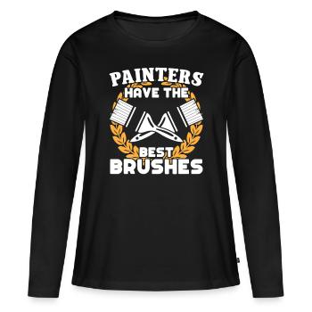 Maler Painters Best Brushes Lackierer Malerei - Frauen Premium Bio Langarmshirt - Schwarz - Vorne - Julia (174cm)
