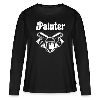 Peintre Peintre Coeur Vernisseur Peintre Artiste - T-shirt manches longues Premium bio Femme - noir - Devant - Julia (174cm)