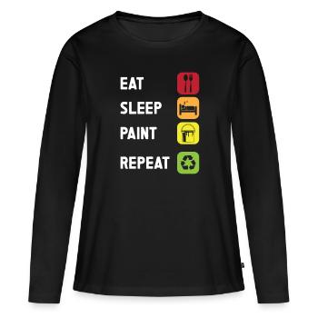 Painter Eat Sleep Paint Repeat Painter Painting - Women's Premium Organic Long Sleeve Shirt - black - Front - Julia (174cm)