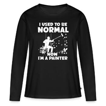 Peintre Maintenant je suis un peintre Vernisseur Peintre Artiste - T-shirt manches longues Premium bio Femme - noir - Devant - Julia (174cm)