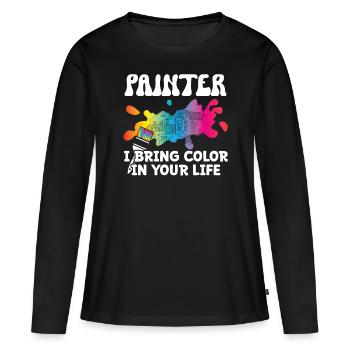 Painter Painter Color In Life Varnisher Painting - Women's Premium Organic Long Sleeve Shirt - black - Front - Julia (174cm)