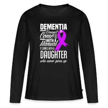 Ne vient pas avec une démence manuelle fille - T-shirt manches longues Premium bio Femme - noir - Devant - Julia (174cm)