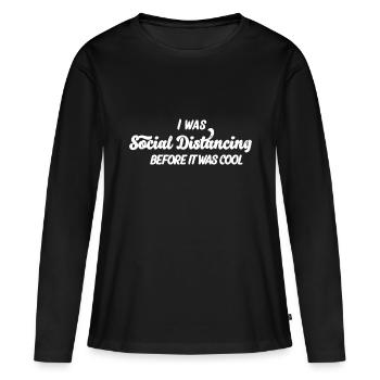 Social Distancing Awareness - Women's Premium Organic Long Sleeve Shirt - black - Front - Julia (174cm)