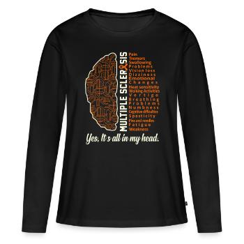 Faits sur la sclérose en plaques Soutien à la sensibilisation à la SP - T-shirt manches longues Premium bio Femme - noir - Devant - Julia (174cm)