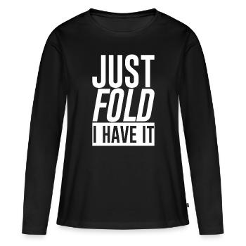 Il suffit de plier je l’ai - T-shirt manches longues Premium bio Femme - noir - Devant - Julia (174cm)