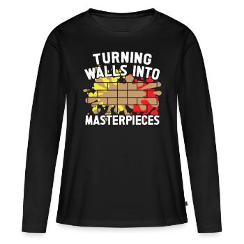 Painter Walls Into Masterpieces Painter Painting - Women's Premium Organic Long Sleeve Shirt - black - Front - Julia (174cm)