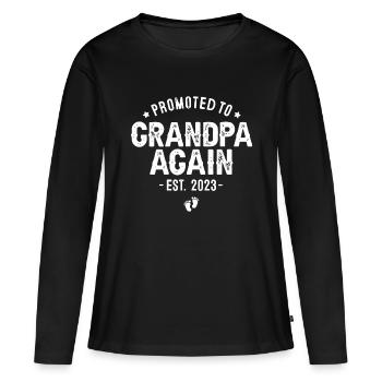 Bald wieder zum Opa befördert 2023 - Frauen Premium Bio Langarmshirt - Schwarz - Vorne - Julia (174cm)