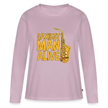 Saxiest Man Alive - Women's Premium Organic Long Sleeve Shirt - dusky pink - Front - Julia (174cm)