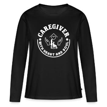 Altenpfleger Caregiver With Heart And Soul Pfleger - Women's Premium Organic Long Sleeve Shirt - black - Front - Julia (174cm)