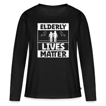 Elderly Lives Matter Caregiver Care - Women's Premium Organic Long Sleeve Shirt - black - Front - Julia (174cm)