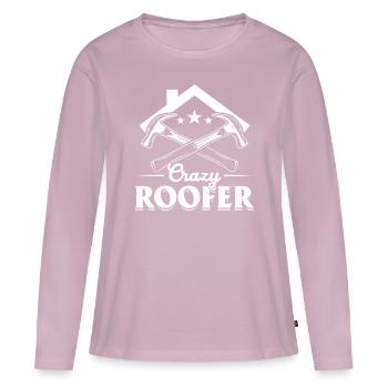 Crazy Roofer - Roofer Contractor Roofer Worker Roo - Frauen Premium Bio Langarmshirt - Altrosa - Vorne - Julia (174cm)