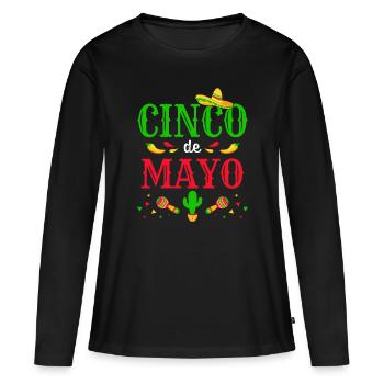 Cinco de Mayo pour costume de fête mexicaine - T-shirt manches longues Premium bio Femme - noir - Devant - Julia (174cm)