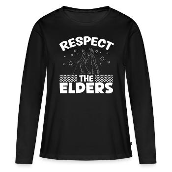 Infirmière gériatrique Respect Les aînés Soins aux aidants naturels - T-shirt manches longues Premium bio Femme - noir - Devant - Julia (174cm)